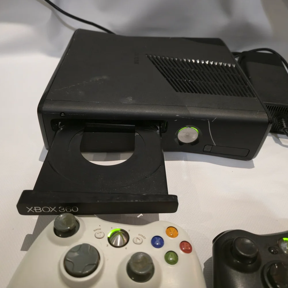XBOX 360 Console with Black and White Controllers